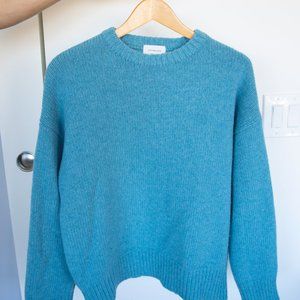 Quality Crewneck Sweater Lake Blue Fall Basics